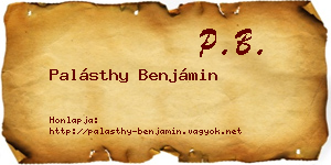 Palásthy Benjámin névjegykártya